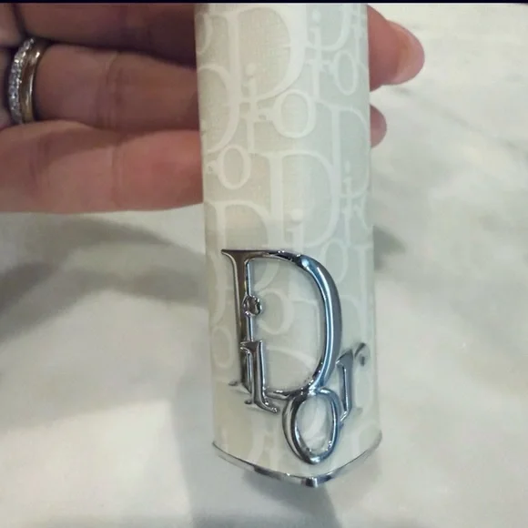 DIOR Addict Lipstick Case in a White Canvas Signature Monogram Dior Print. NIB - Picture 3 of 7